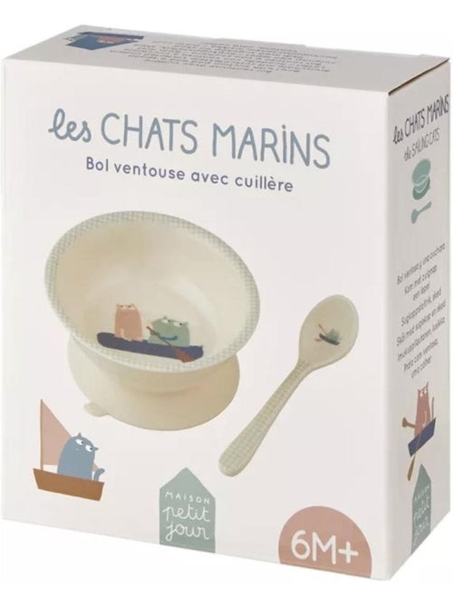 Bol avec ventouse - les chats marins - Kiabi