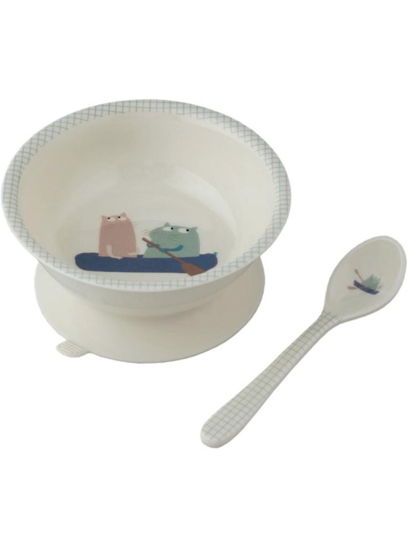 Bol avec ventouse - les chats marins Beige - Kiabi