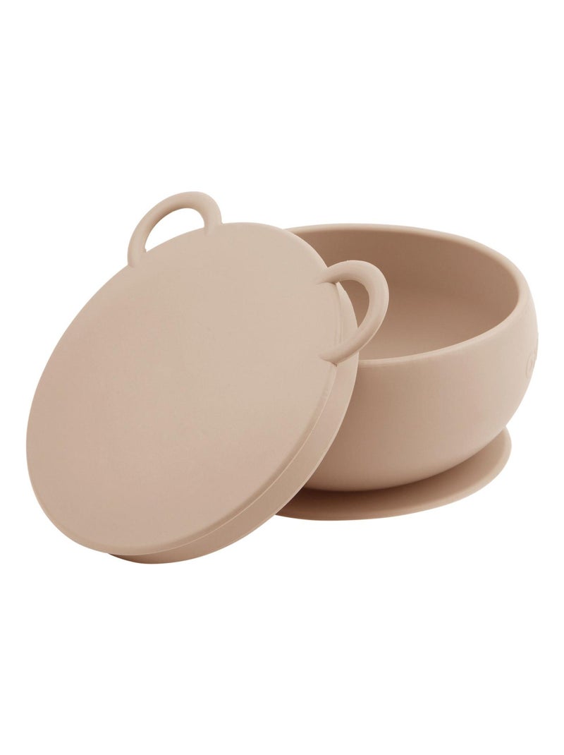 Bol bébé avec ventouse et couvercle en silicone Minikoioi Beige clair - Kiabi