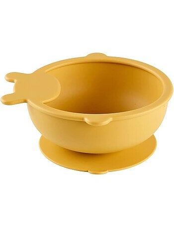 Bol ventouse - thermobaby - silicone - jaune miel, antidérapant et incassable