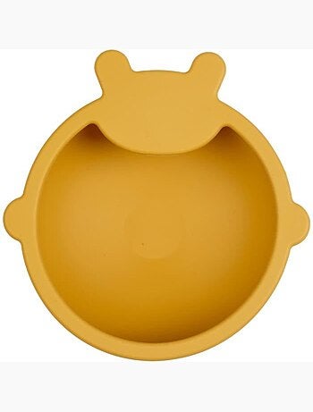 Bol ventouse - thermobaby - silicone - jaune miel, antidérapant et incassable