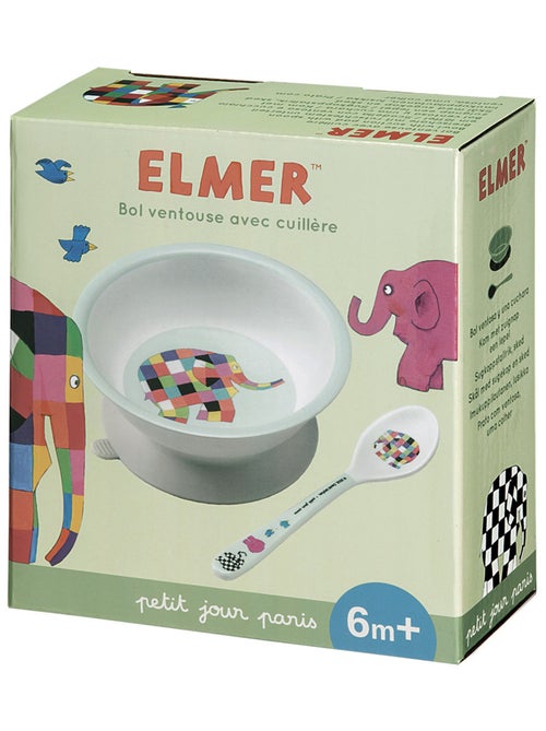 Bol ventouse avec cuillère Elmer - Kiabi
