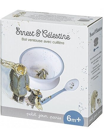 Bol ventouse avec cuillère Ernest et Célestine