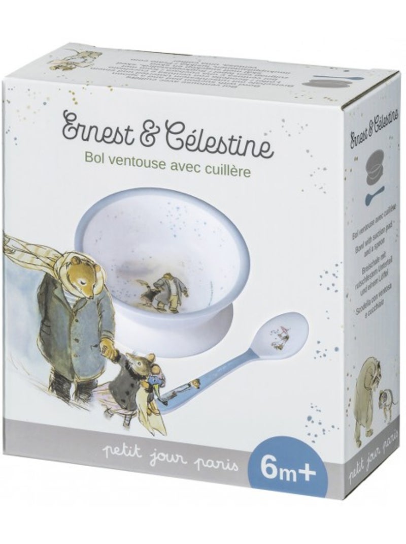 Bol ventouse avec cuillère Ernest et Célestine Gris - Kiabi