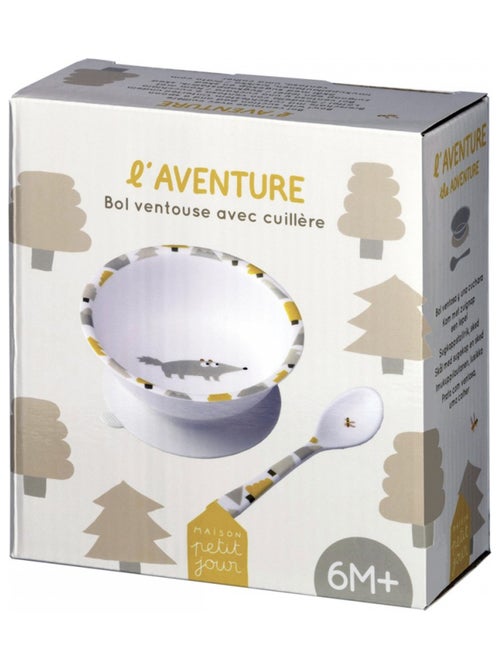 Bol ventouse avec cuillere l aventure - Kiabi