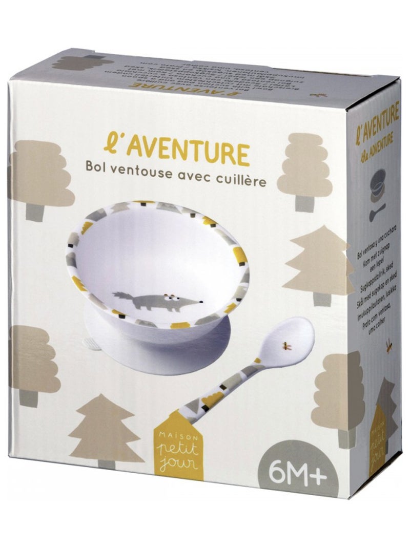 Bol ventouse avec cuillere l aventure Beige - Kiabi