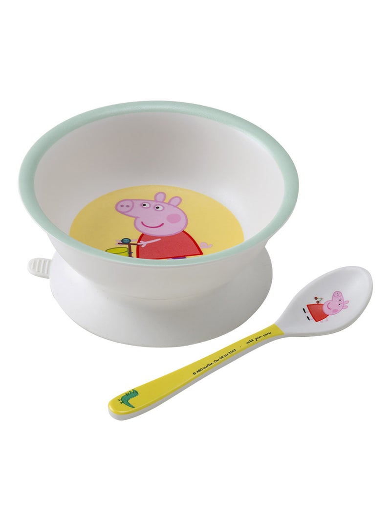 Bol ventouse avec cuillère Peppa Pig Blanc - Kiabi