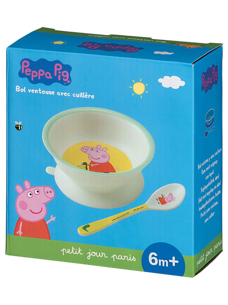 Bol ventouse avec cuillère Peppa Pig Blanc - Kiabi