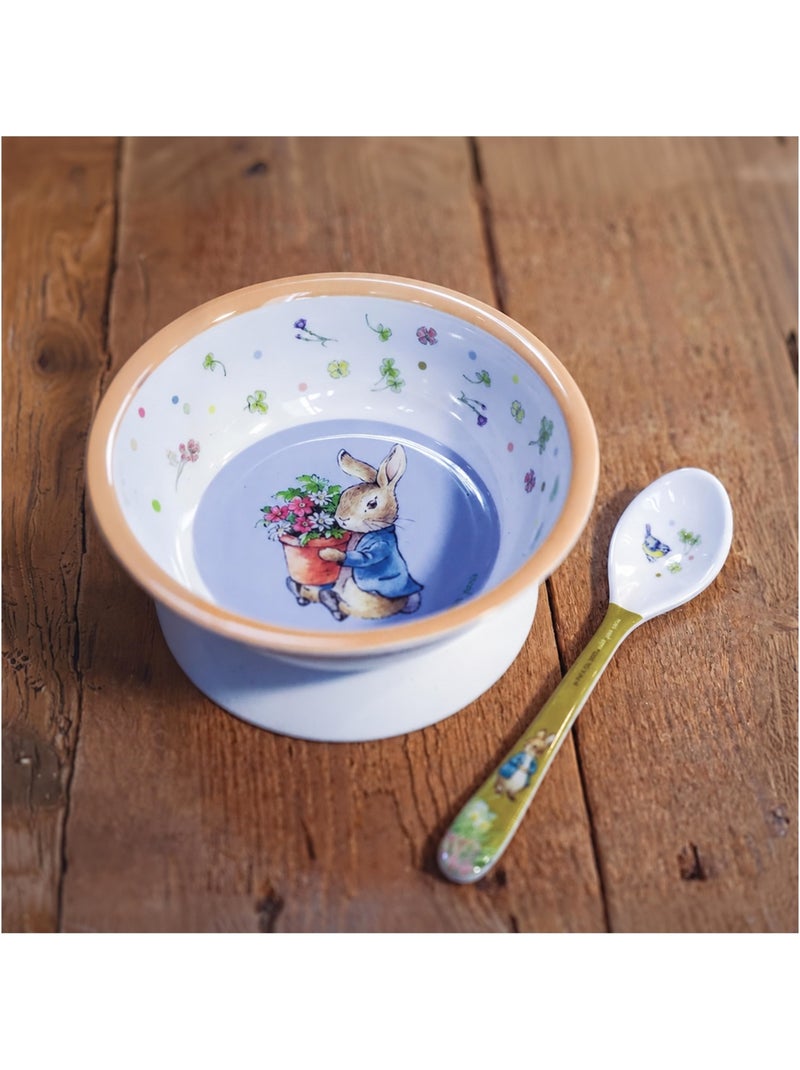 Bol ventouse avec cuillère pierre lapin abricot Orange - Kiabi