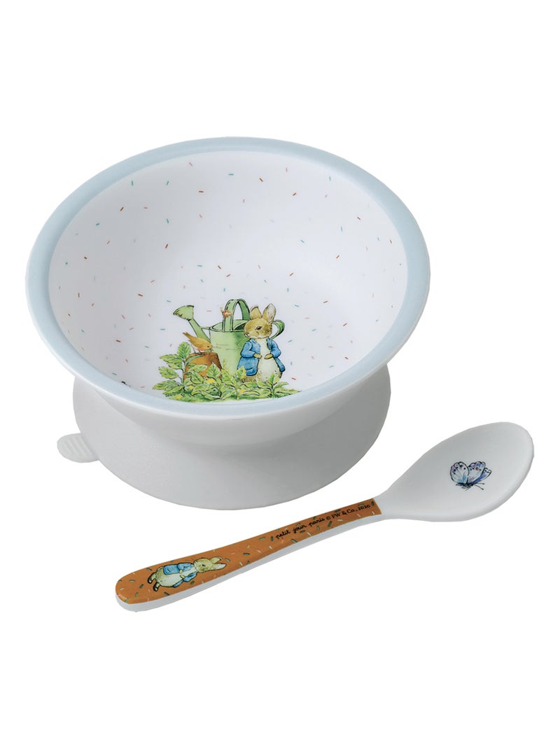 Bol ventouse avec cuillère Pierre lapin Blanc - Kiabi