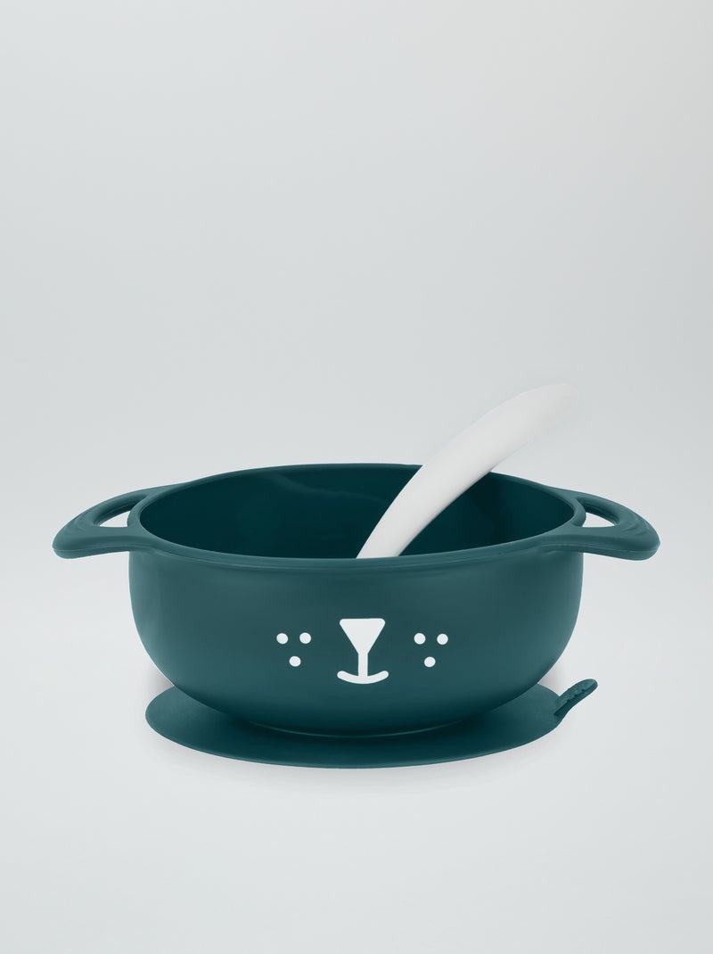 Bol ventouse + cuillère 'Baby Moov' Vert sapin - Kiabi