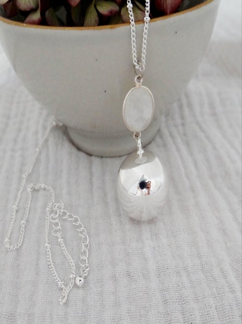 Bola Argent Pendentif Pierre De Lune - Kiabi