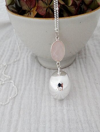 Bola Or pendentif Quartz Rose
