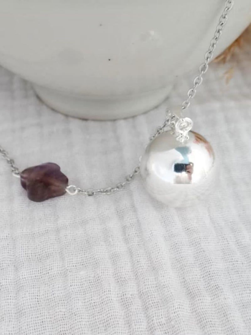 Bola Argent Trefle Gemme Améthyste Argent - Kiabi