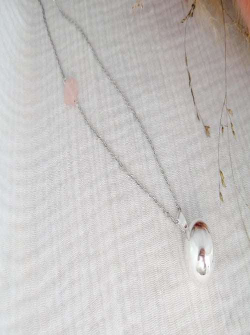 Bola Argent Trefle Gemme Quartz Rose - Kiabi