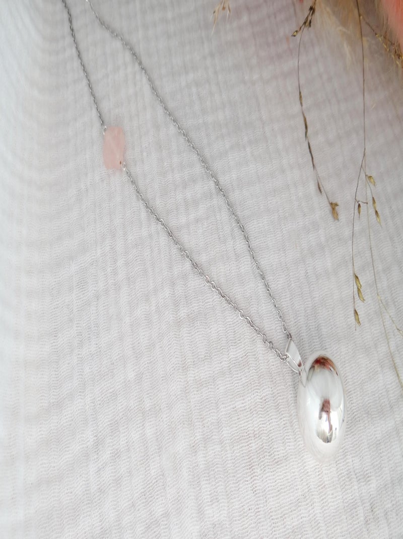 Bola Argent Trefle Gemme Quartz Rose Argent - Kiabi
