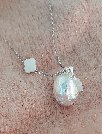 Bola Argent Trèfle Nacre Pierre de Lune