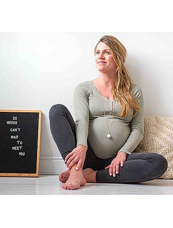 Bola | Bola de grossesse Collier - Noir avec pieds argentés