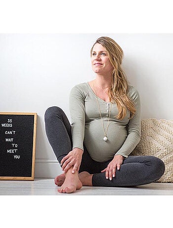 Bola | Bola de grossesse Collier Blanc avec pieds dorés