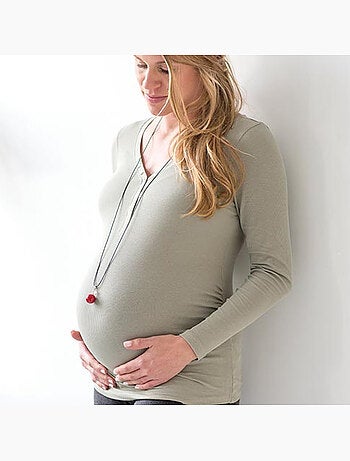 Bola | Bola de grossesse Collier Blanc avec pieds dorés