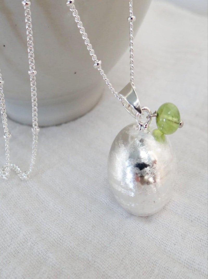 Bola de grossesse brossé argent, Août Péridot Argent - Kiabi