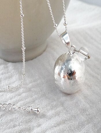 Bola de grossesse brossé argent, Avril Cristal de roche