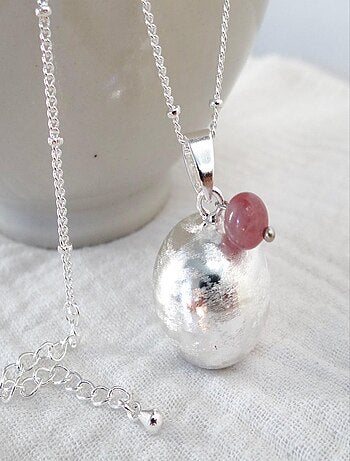 Bola de grossesse brossé argent, Octobre Tourmaline