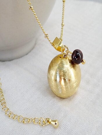 Bola de grossesse brossé or, Janvier Grenat