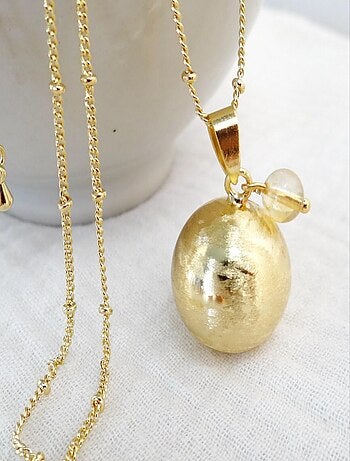 Bola de grossesse brossé or, Novembre Citrine