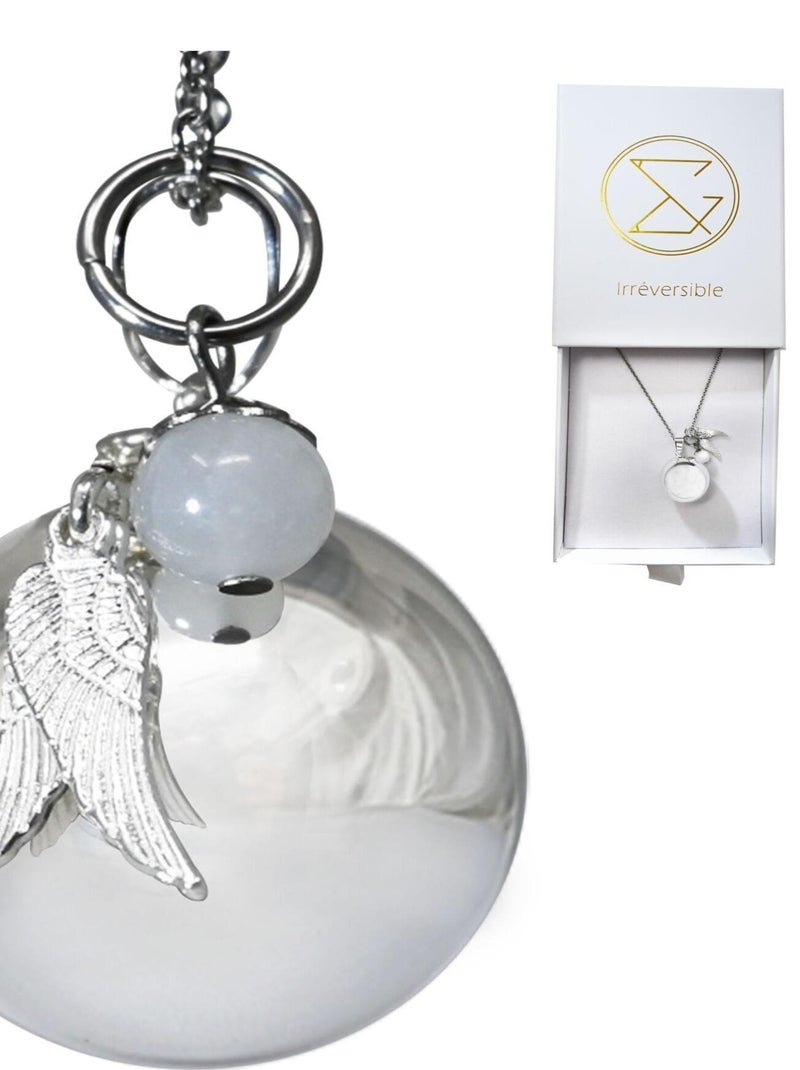 Bola de Grossesse CELESTE - Pierre de lune et pendentif ailes d'ange Blanc - Kiabi