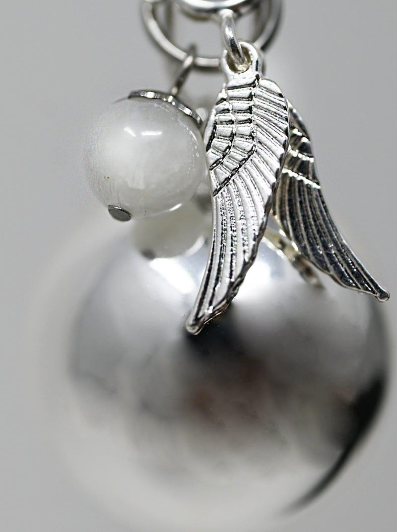 Bola de Grossesse CELESTE - Pierre de lune et pendentif ailes d'ange Blanc - Kiabi