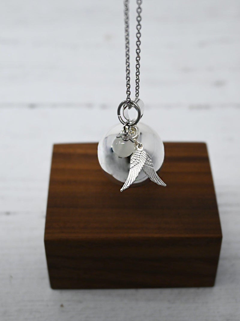 Bola de Grossesse CELESTE - Pierre de lune et pendentif ailes d'ange Blanc - Kiabi