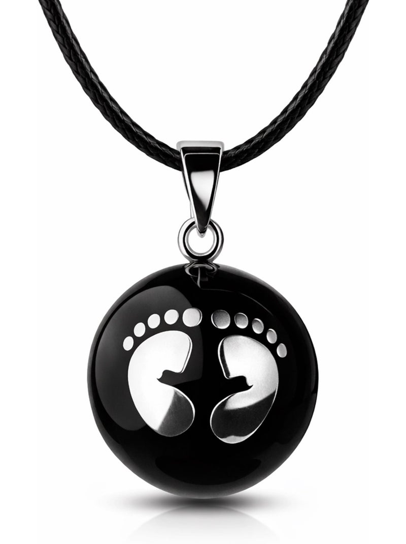 Bola de grossesse Collier - Noir avec pieds argentés Bola Noir - Kiabi