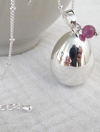 Bola de grossesse goutte argent, Juillet Rubis