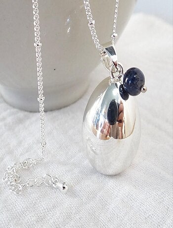 Bola de grossesse goutte argent, Septembre Saphir