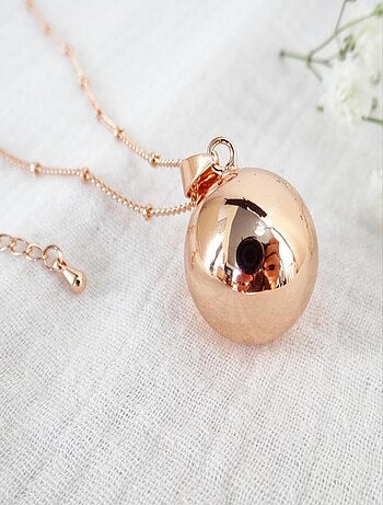 Bola de grossesse lisse argent. Chaîne satellite.