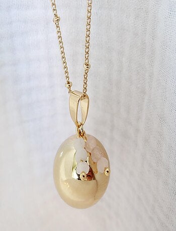 Bola de Grossesse Or Rose Perles Lithothérapie