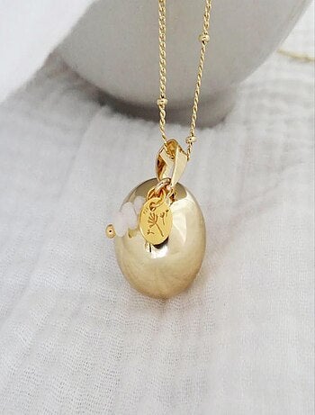 Bola de Grossesse Argent Pissenlit Quartz Rose