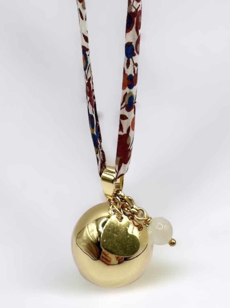 Bola de grossesse rond doré 'coeur' et 'pierre de lune' Marron clair - Kiabi