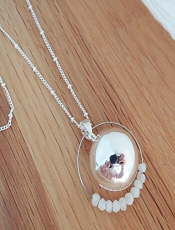 Bola grossesse argent. Anneau Perles