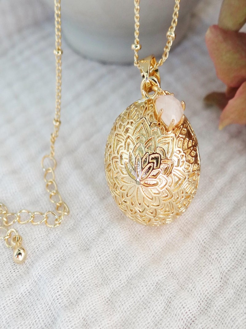 Bola Mandala Or Cœur Quartz Rose Doré/or - Kiabi