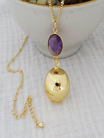 Bola Argent Pendentif Améthyste