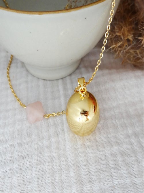 Bola Or Trefle Gemme Quartz Rose - Kiabi