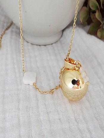 Bola Or Trèfle Nacre Pierre de Lune