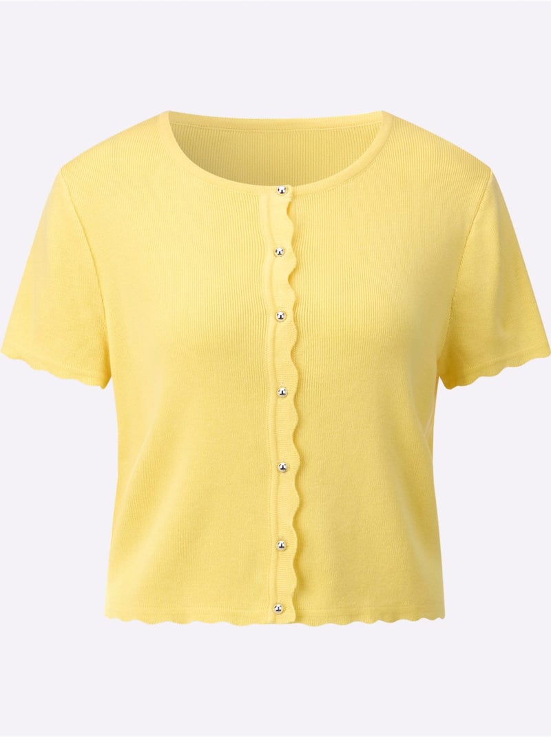 Boléro 55% Coton - Taille Standard - Witt Jaune citron - Kiabi