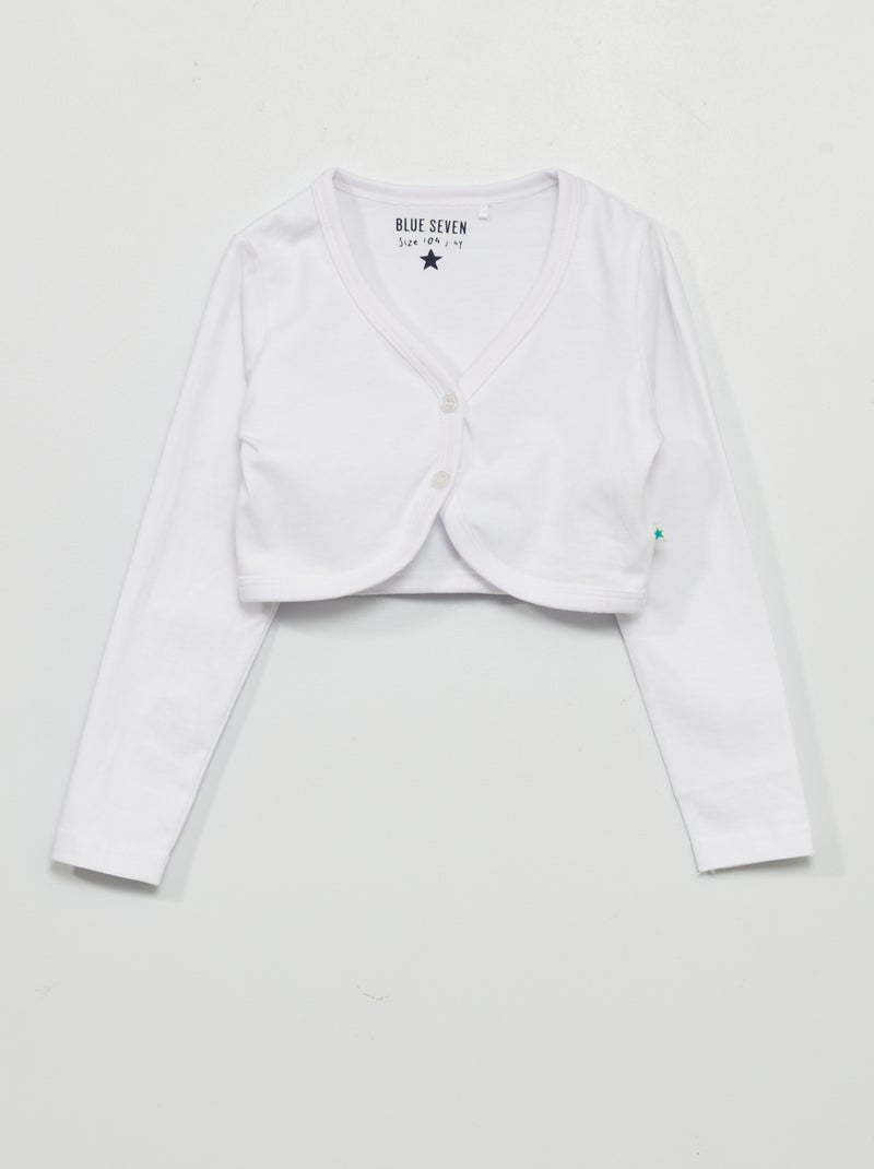 Boléro à manches longues blanc - Kiabi