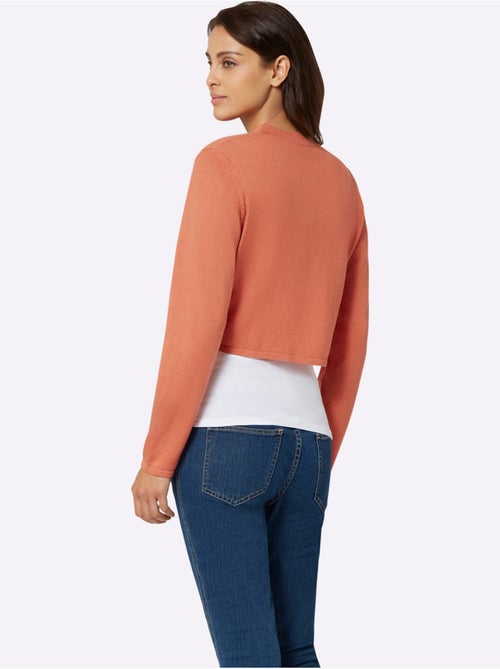 Boléro court en coton à manches longues sans fermeture - Taille standard - Witt - Kiabi Boléro court en coton à manches longues sans fermeture - Taille standard - Witt - Kiabi