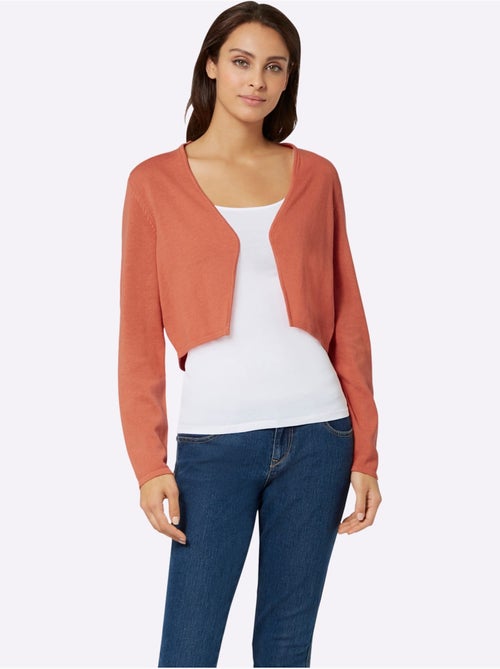 Boléro court en coton à manches longues sans fermeture - Taille standard - Witt - Kiabi Boléro court en coton à manches longues sans fermeture - Taille standard - Witt - Kiabi