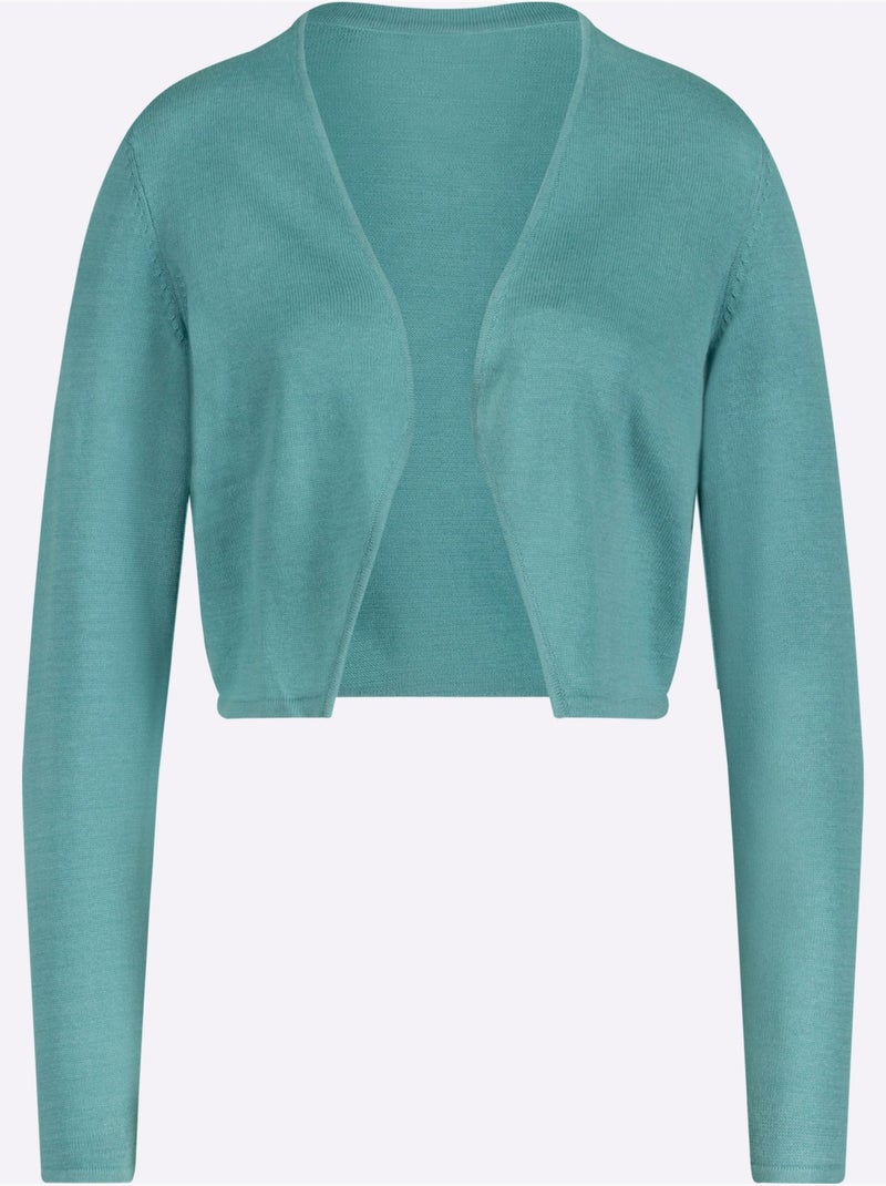 Boléro court en coton et manches longues sans fermeture pour robe - Taille standard - Witt Bleu encre - Kiabi