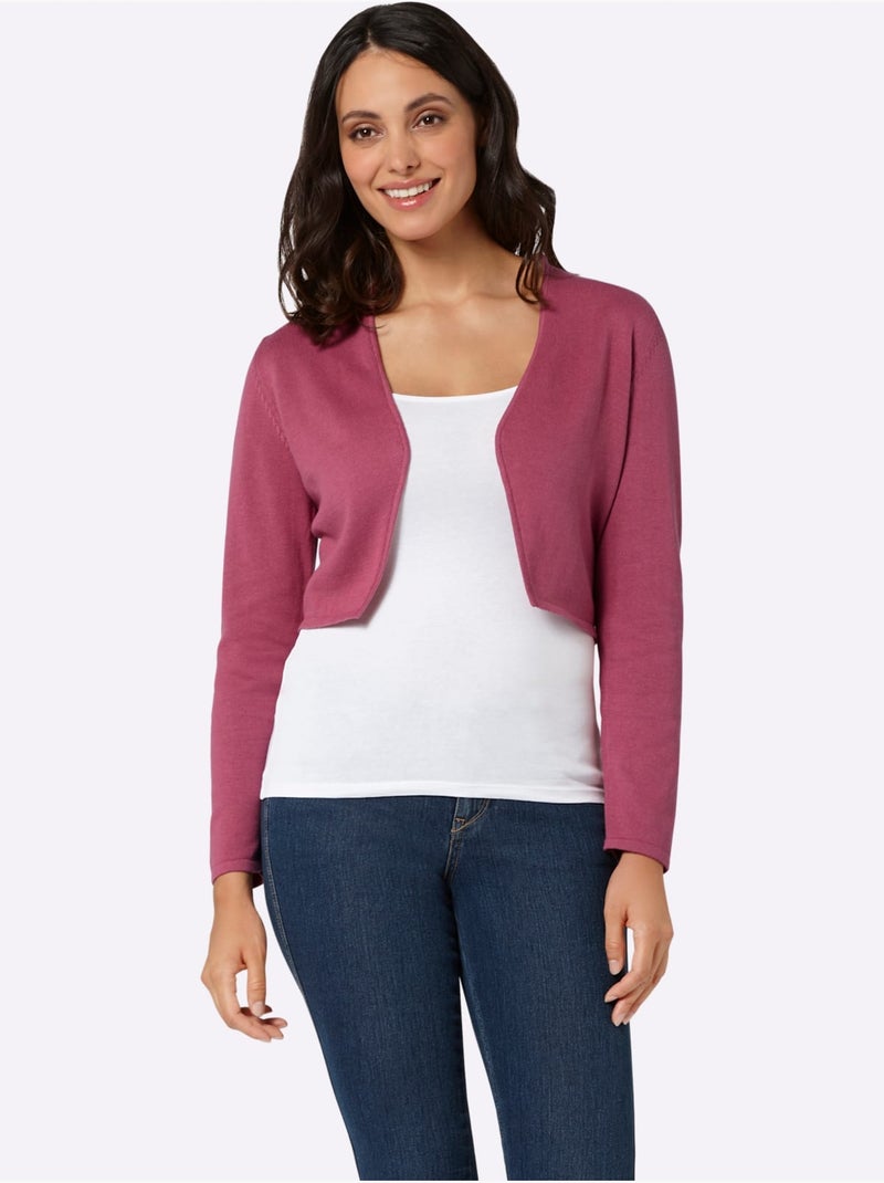 Boléro court en coton et manches longues sans fermeture pour robe - taille standard - witt Violet - Kiabi